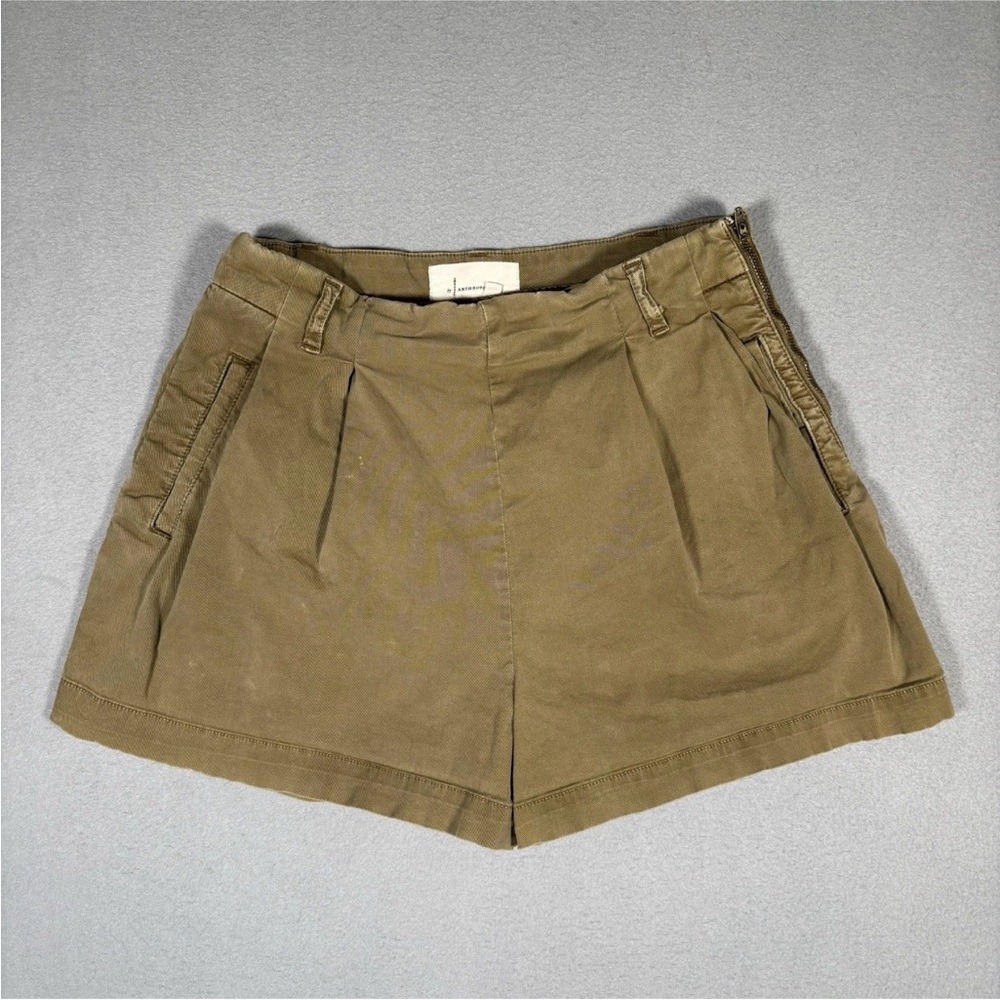 Anthropologie Kelyn Pleated City Shorts Women’s Sz 2 Moss Green High Rise